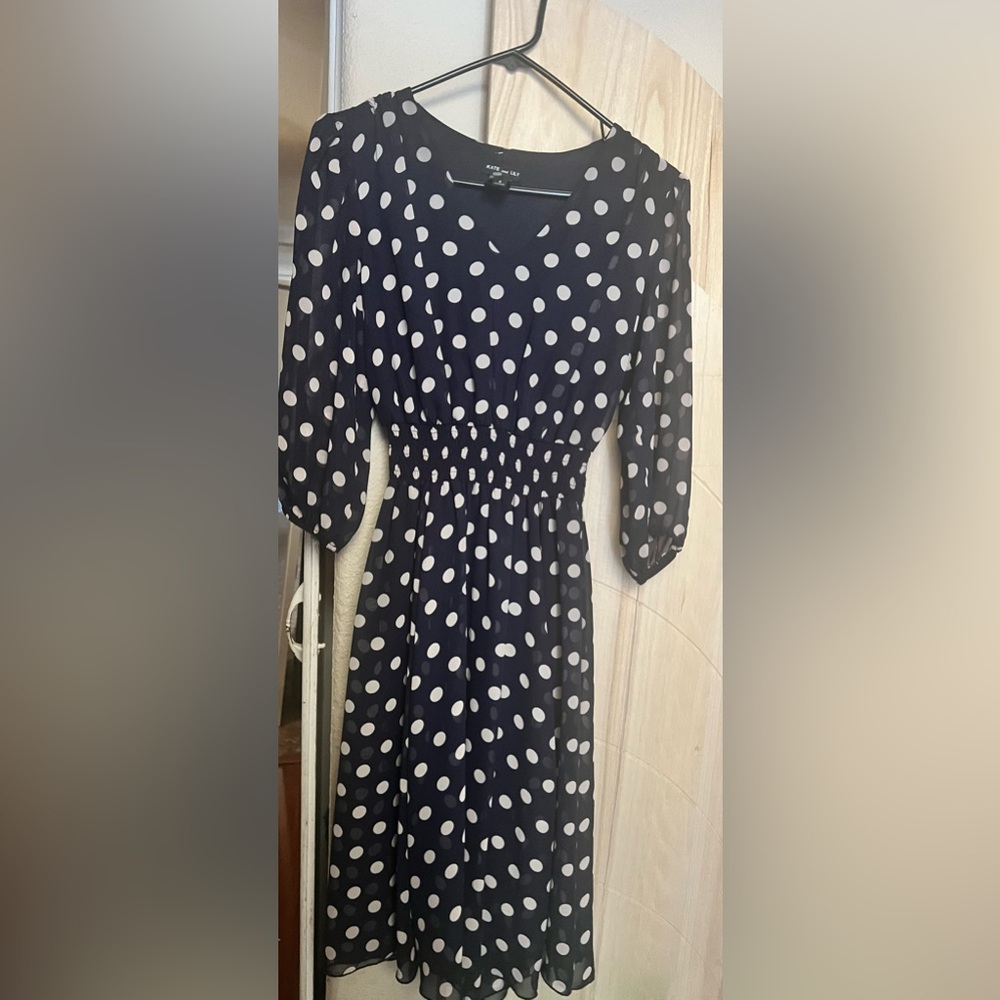 blue polkadot dress